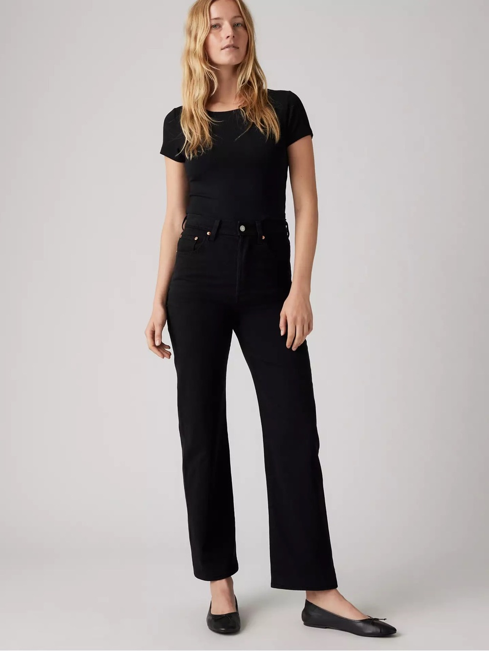 Levi’s Premium Women’s Ribcage Straight Ankle Jeans- Black Size 26